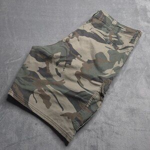 Wrangler Mens Camo Relaxed Fit Cargo Shorts 36 Mid Rise Casual Stretch